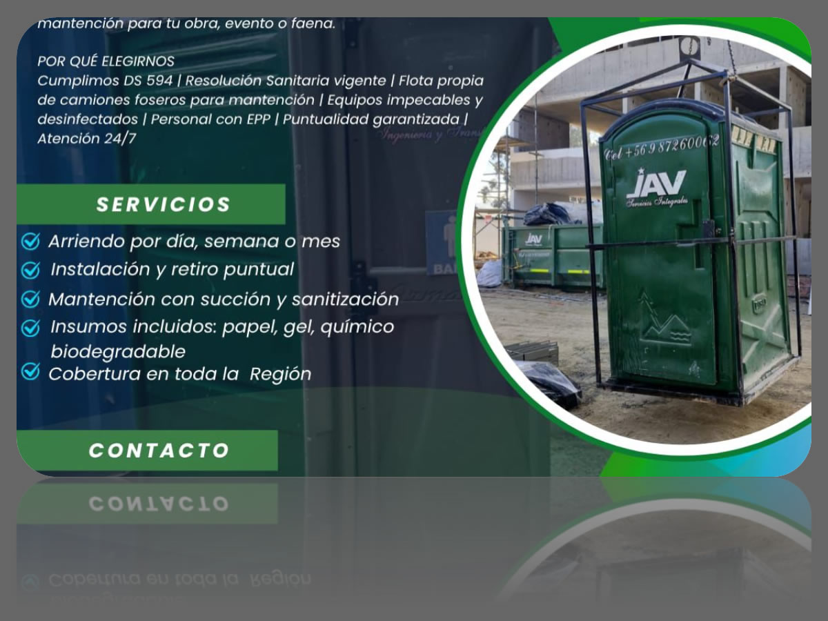 Baños químicos — JAV Ingeniería y Transportes