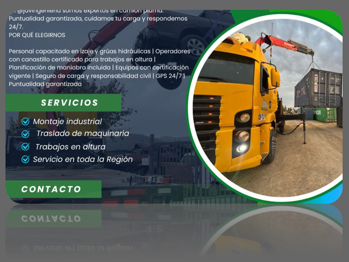 Camión pluma — JAV Ingeniería y Transportes
